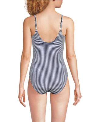 Женский цельный купальник на тонком ремешке без застежек Lands' End