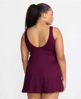 Women's Side Tie Mini Swim Dress Swimsuit