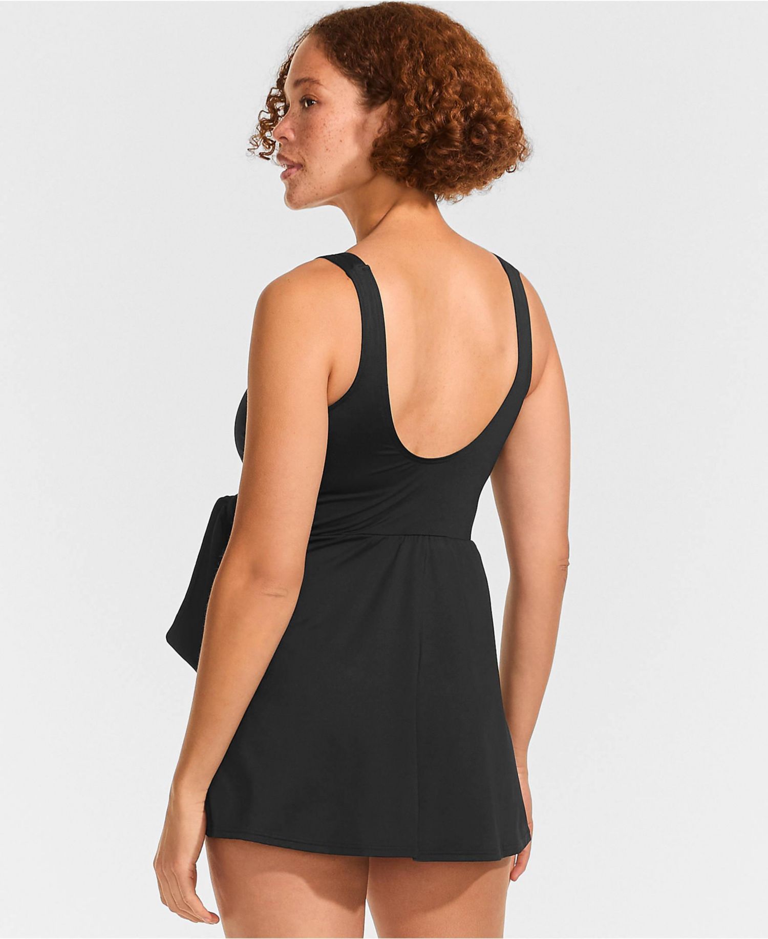 Women's Side Tie Mini Swim Dress Swimsuit