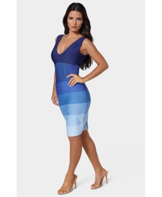 Женское бандажное миди-платье с эффектом омбре от Bebe