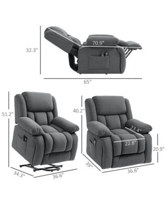 1-Pc PU Leather Power Lift Recliner with Vibration Massage and Heat – Recliner Chair