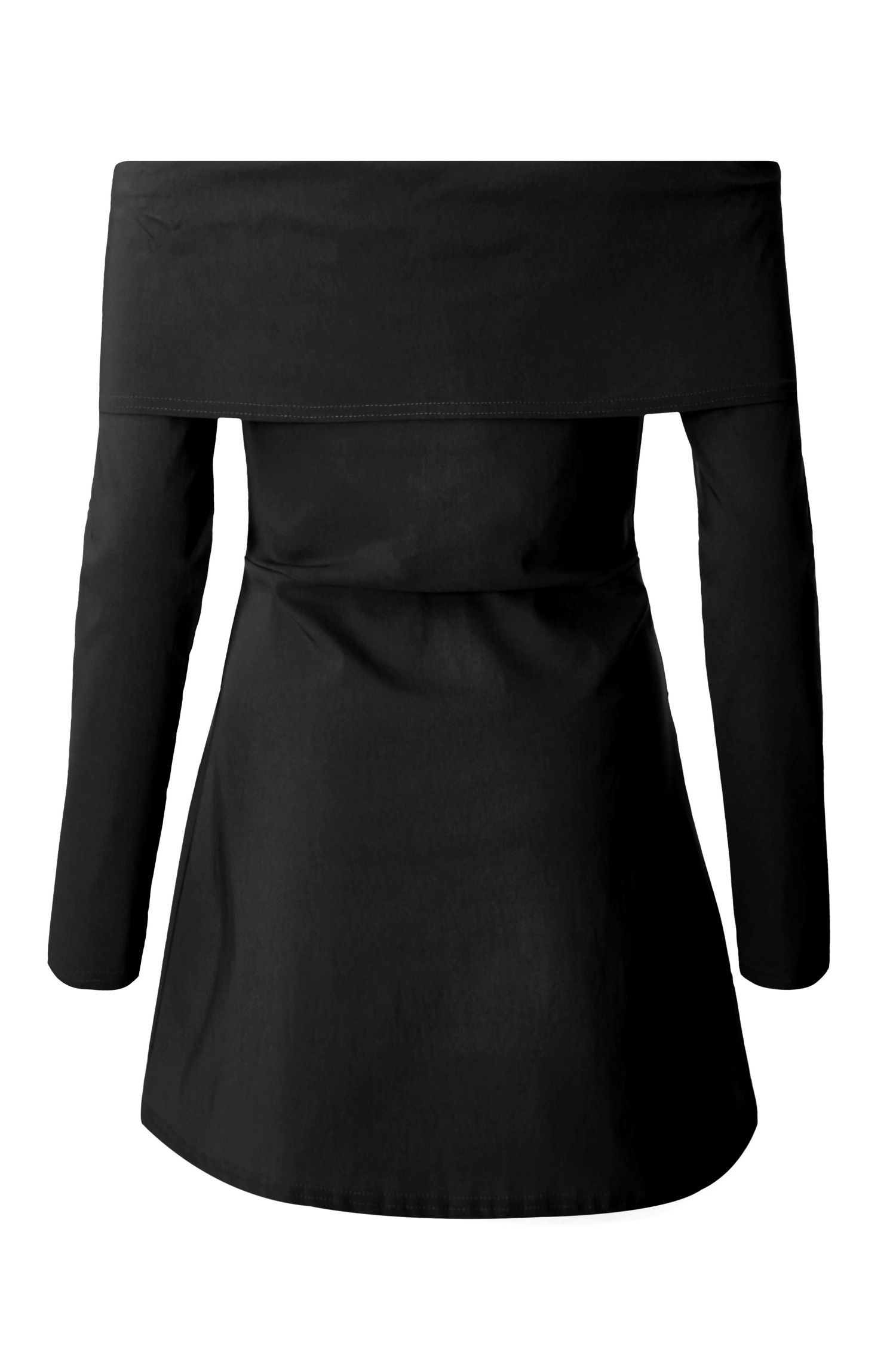 Women's Bengaline Bardot Long Sleeve Mini Dress
