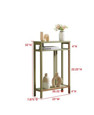 Bisbee Wood Console Table with 2 Open Storage Shelves, Narrow & Minimalist Sofa Table, Entryway Table Perfect for Hallway