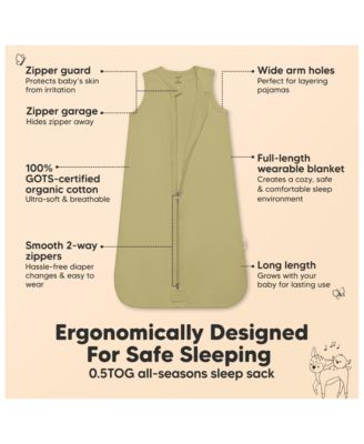 2-Pack Snooze Baby Sleep Sacks, Cotton Wearable Blanket, Soft Toddler Sleeping Bag, Smooth Zipper