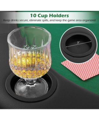 Portable 84 x 42 Inch 10-Player Foldable Padded Poker Table Top-Green