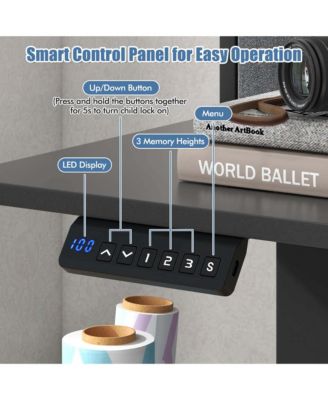 55"x 24" Electric Standing Desk with 2 Drawers Monitor Stand Storage Shelf