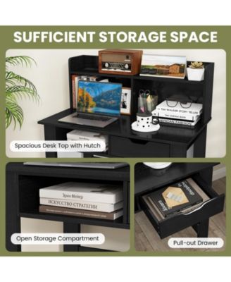 Computer Desk with Power Outlets, USB Ports, and Type-C for Convenient Charging and Workspace Organization