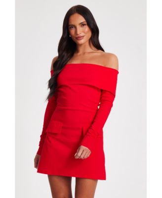 Женское мини-платье QUIZ от Bengaline Bardot с длинным рукавом