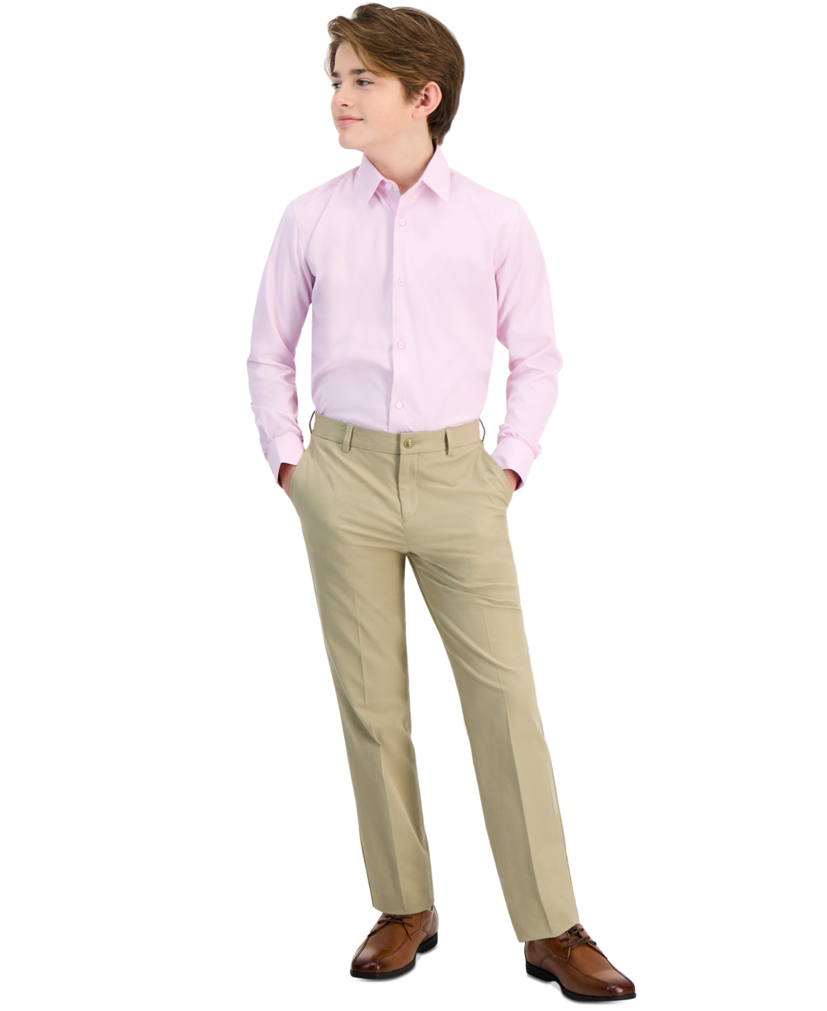 Michael Kors Big Boys Solid Button-up Shirt In Pink