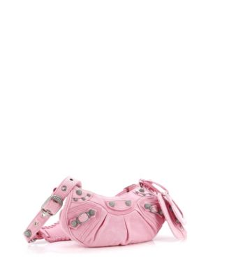 Pre-Owned Balenciaga XS Le Cagole Giant Studs Shoulder Bag Denim with Crystals 186890₽