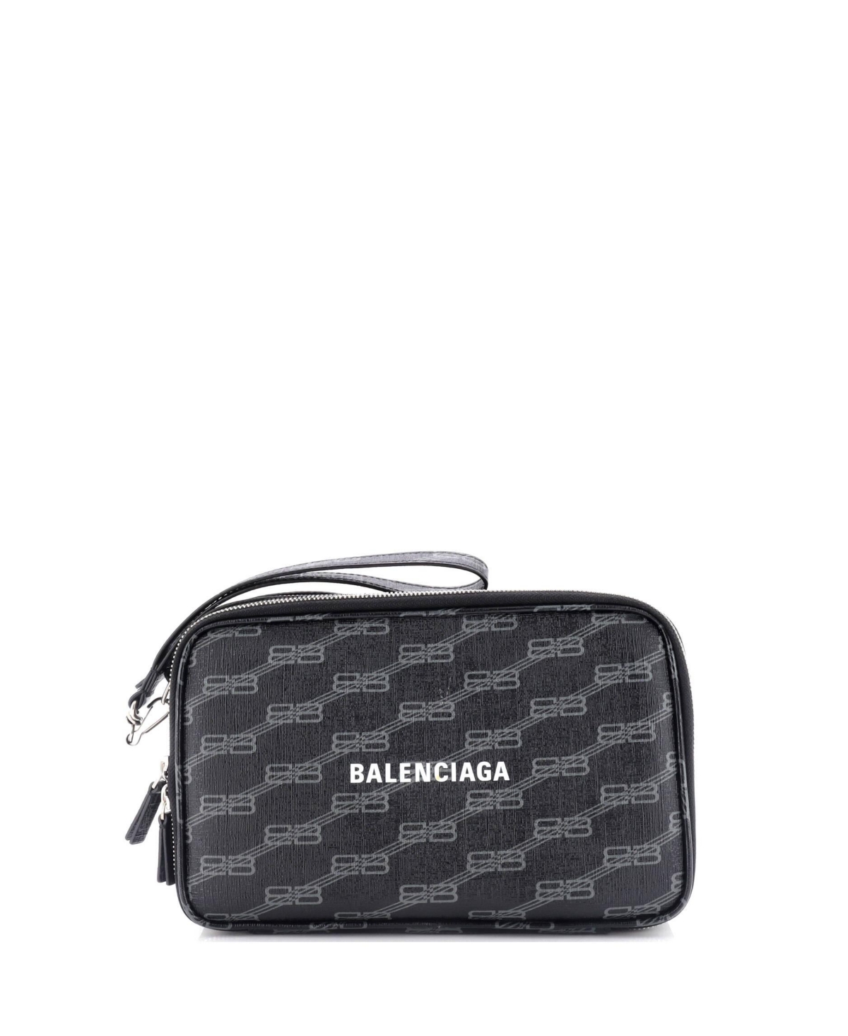 Signature Clutch Bag Bb Monogram Coated Canvas - Black