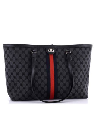 Сумка-тоут Balenciaga Medium x Gucci The Hacker Project, бывшая в употреблении, BB Canvas