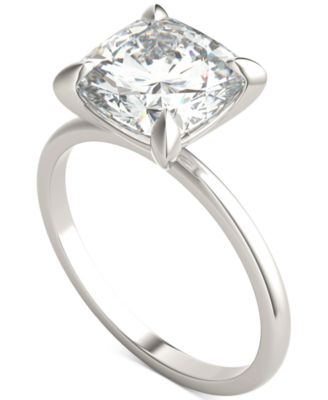 Charles & Colvard Classic Basket Solitaire Engagement Ring (2-3/4 ct. t.w.) in Two-Tone 14k Gold - 14K White Gold