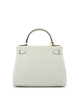 Бывшая в употреблении сумка HERMÉS Kelly 28 серого цвета из Того с золотой фурнитурой