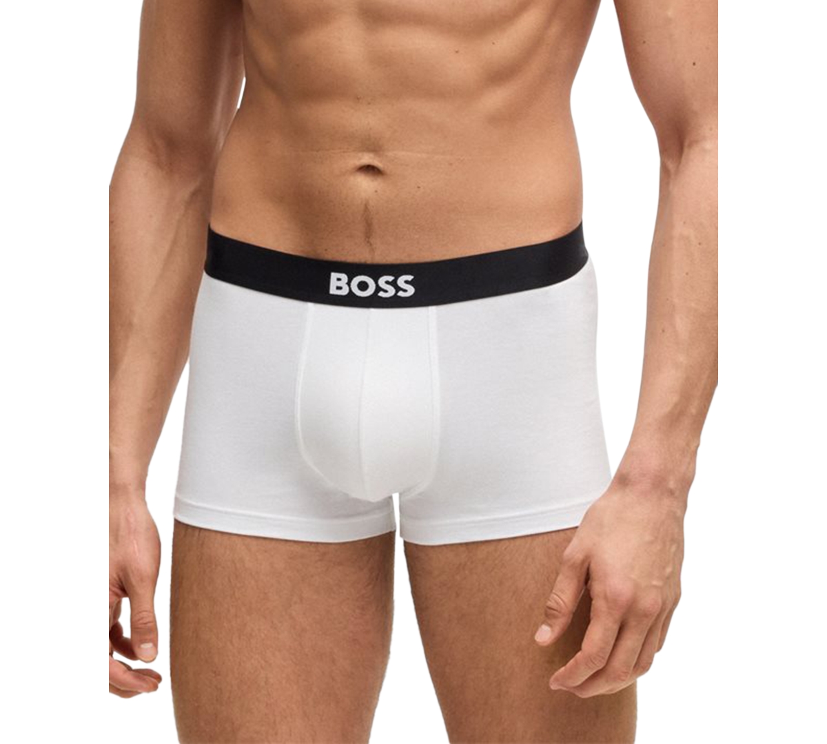 Hugo Boss Three-pack Of Stretch-cotton Trunks With Logo Waistbands In White