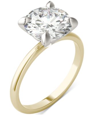 Charles & Colvard - Moissanite Classic Basket Solitaire Engagement Ring (3 ct. t.w.) in Two-Tone 14k Gold