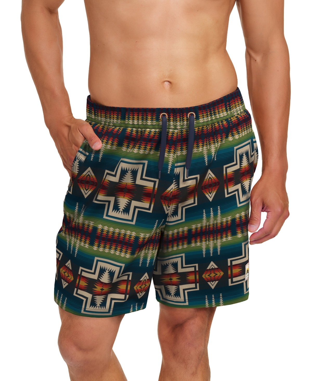 Pendleton Men's Printed 7" Packable Swim Trunk In Century Harding