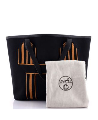 Сумка-тоут HERMÉS Pursuangle, бывшая в употреблении, из парусины и кожи