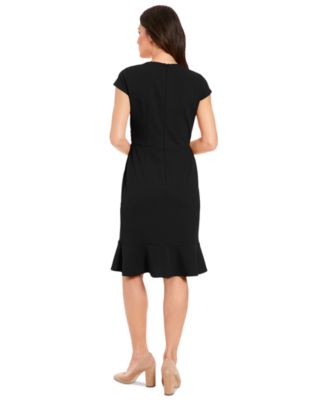 Женское платье с искусственным запахом и отделкой рюшами от London Times