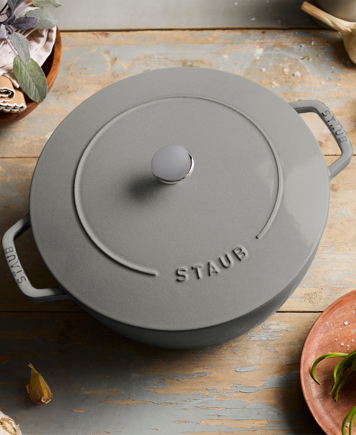 Staub Enameled Cast Iron 5 Qt. Essential French Oven In Graphite Gray