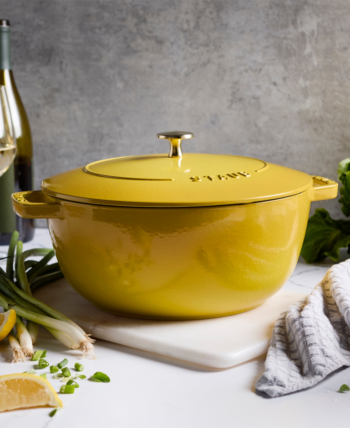 Staub Enameled Cast Iron 5 Qt. Essential French Oven In Citron