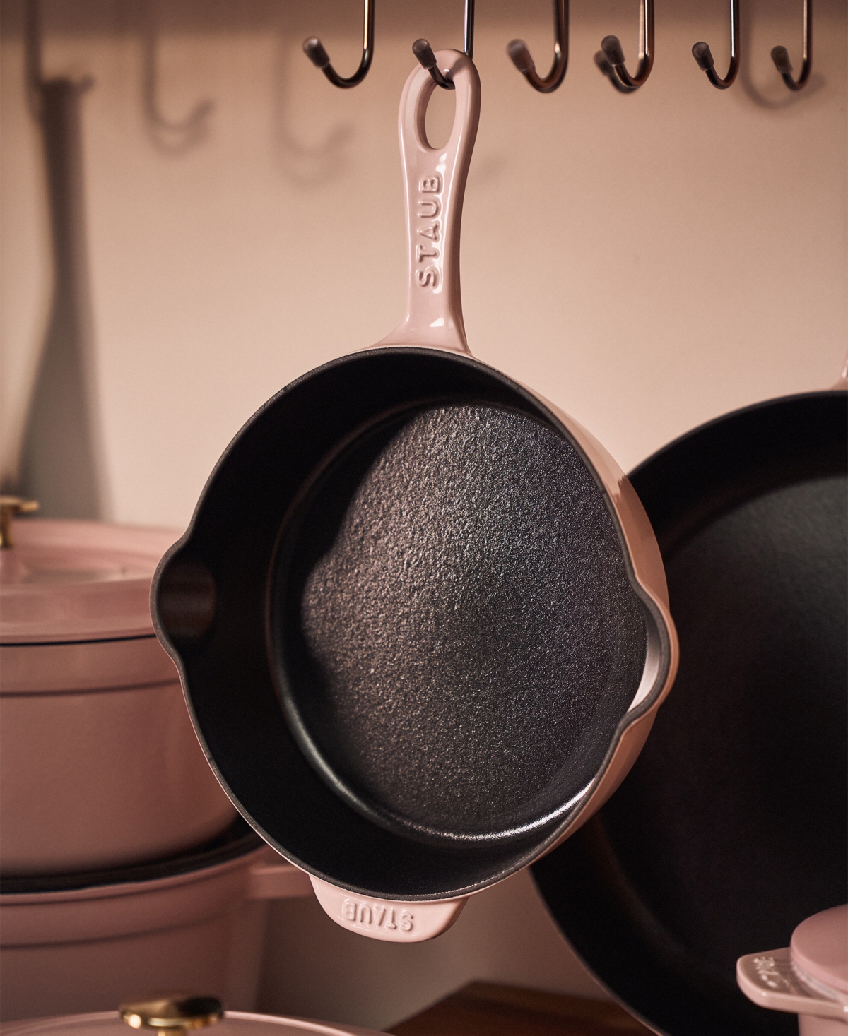 Staub Enameled Cast Iron 8.5 Traditional Deep Skillet In Peony Pink
