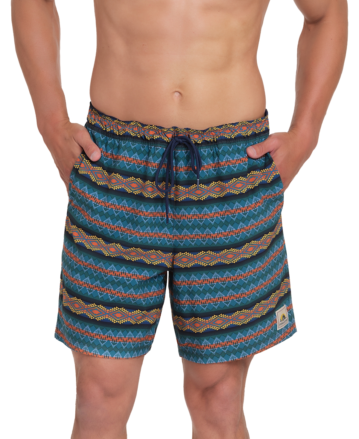 Pendleton Men's Printed 7" Packable Swim Trunk In Wildland Heros