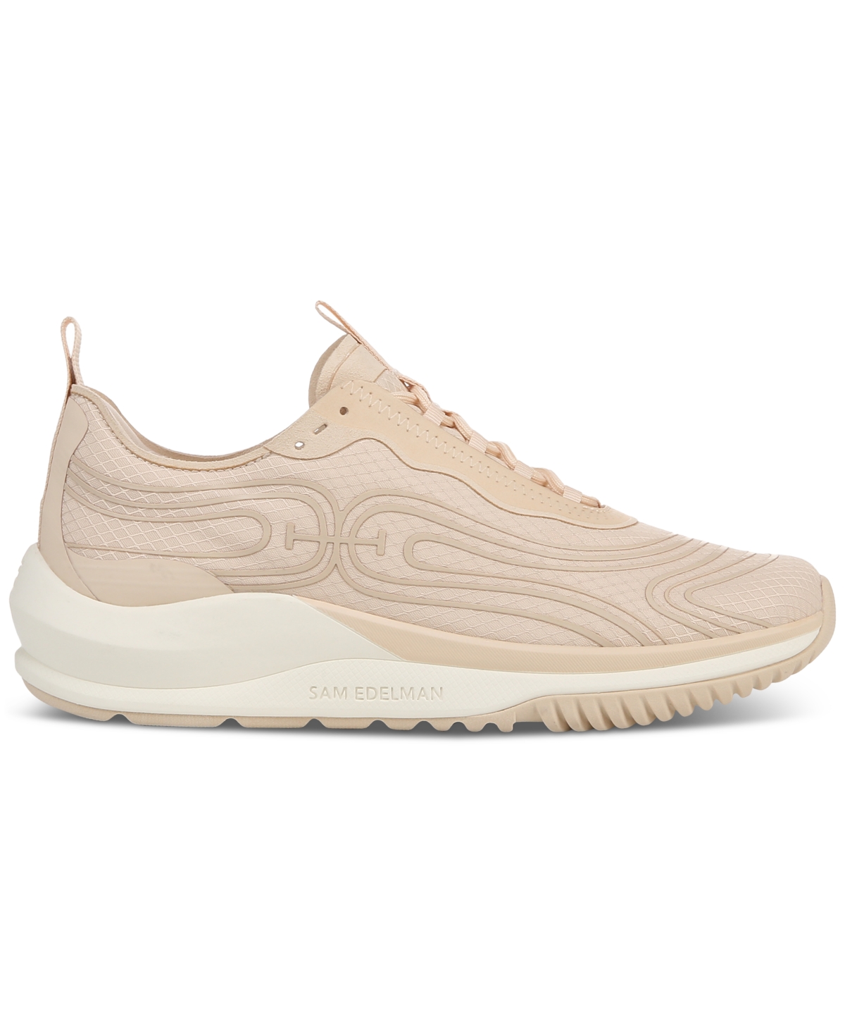 Sam Edelman Miles Lace Up Performance Sneaker Ecru Sand Mesh In Ecru Sand Mesh