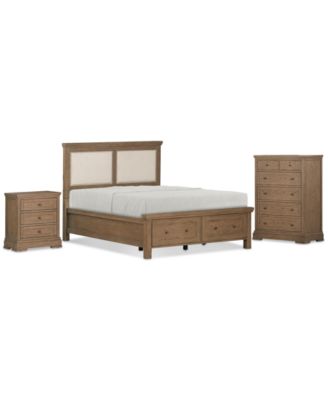 Alverton 3 Pc. Queen Storage Set (Bed, Chest &  3-Drawer Nightstand), Created for Macy's