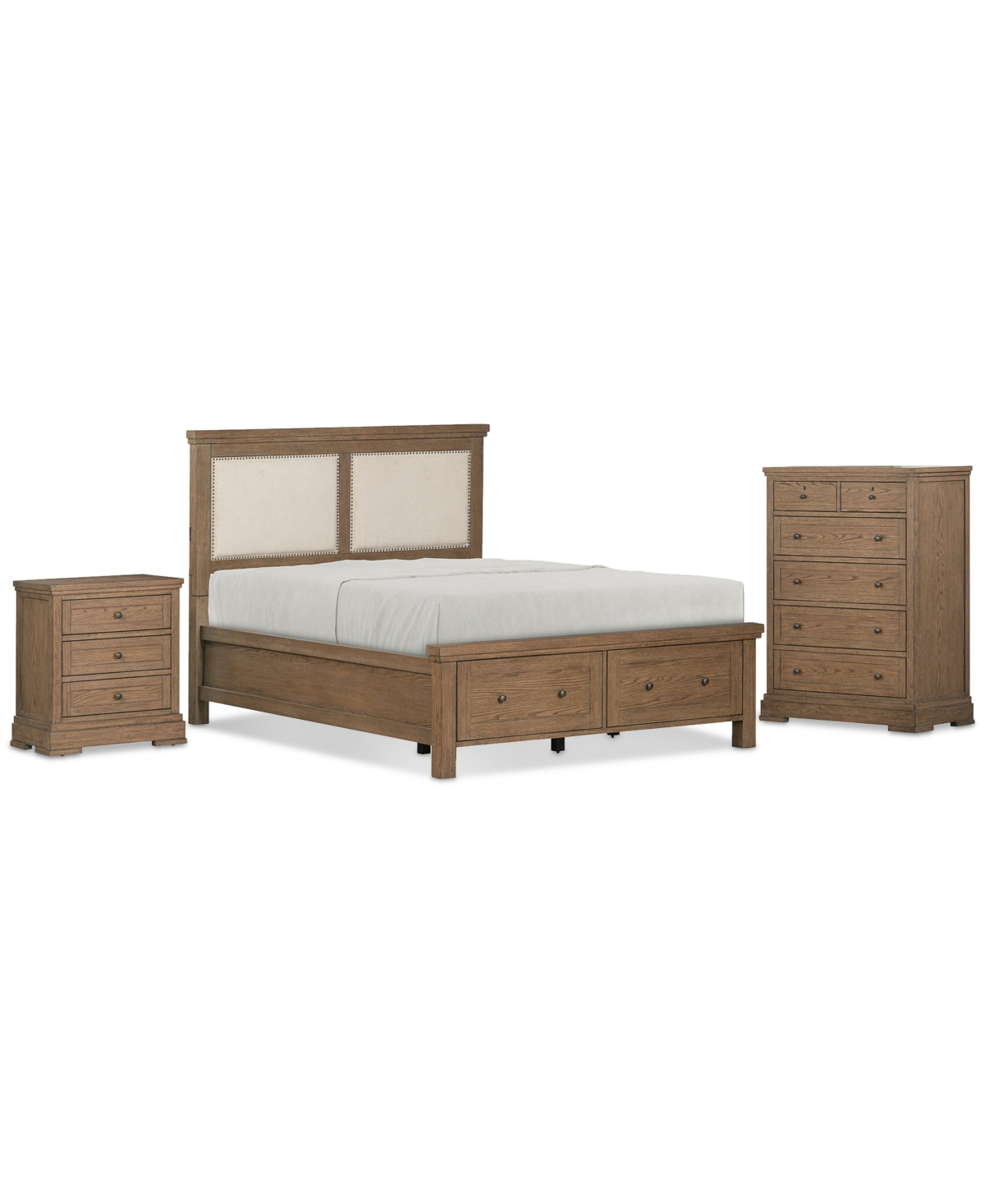 Macy's Alverton 3 Pc. California King Storage Set (bed, Dresser & 3-drawer Nightstand), Created For  In No Color