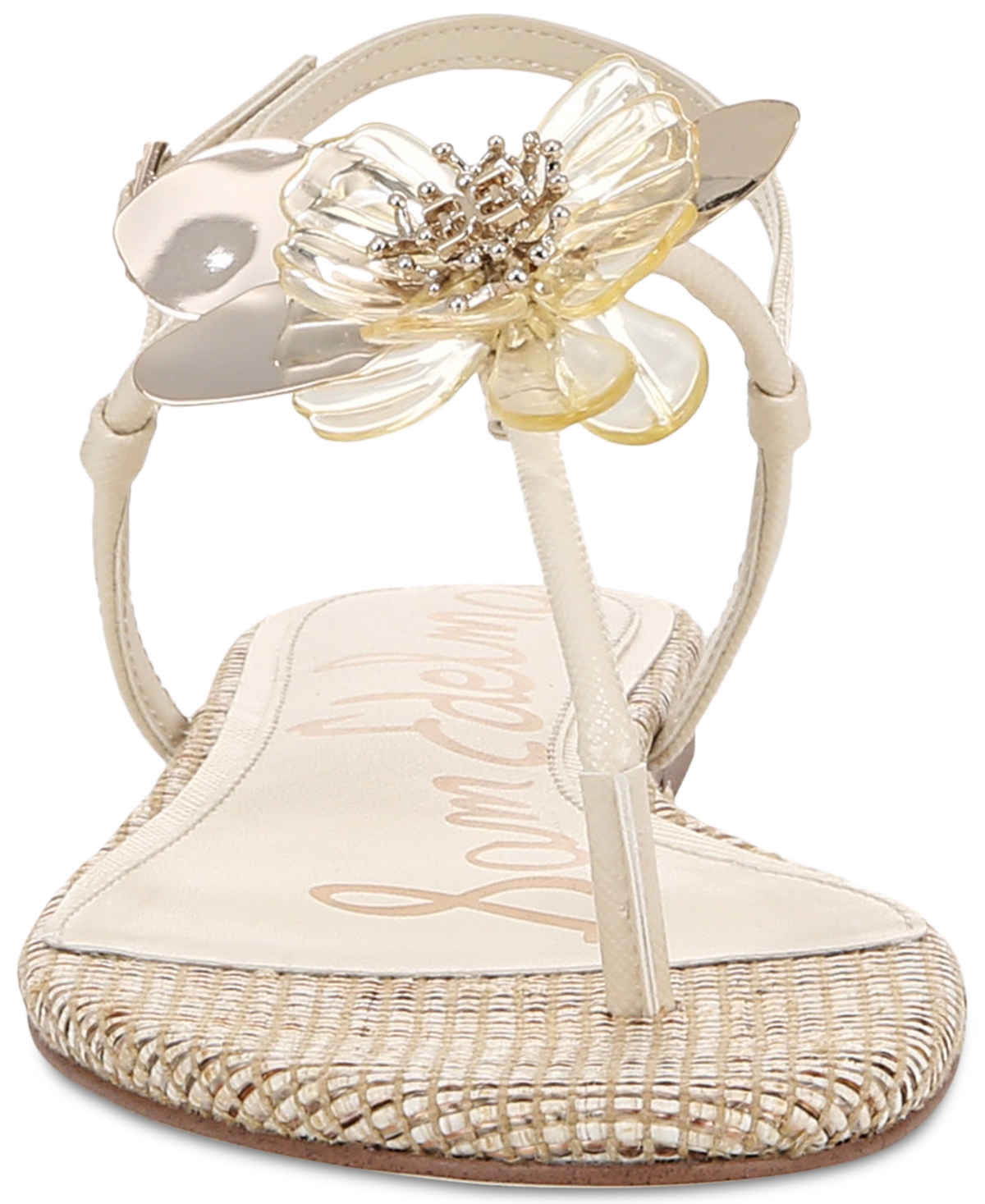 Sam Edelman Women's Eden Flat Sandals In Modern Ivory Faux Leather