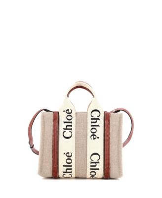 Pre-Owned Chloe Small Woody Convertible Tote Canvas with Leather 138090₽