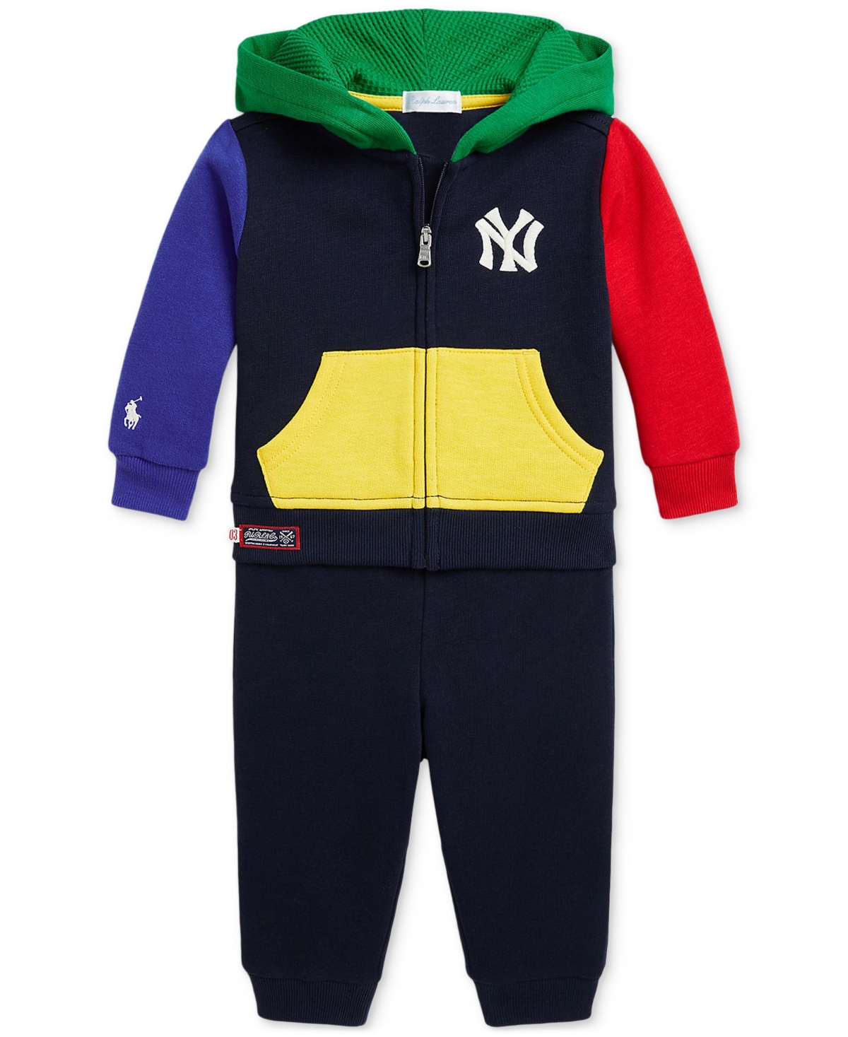 Polo Ralph Lauren Baby Boys Fleece Yankees Hoodie & Pant Set In Multi
