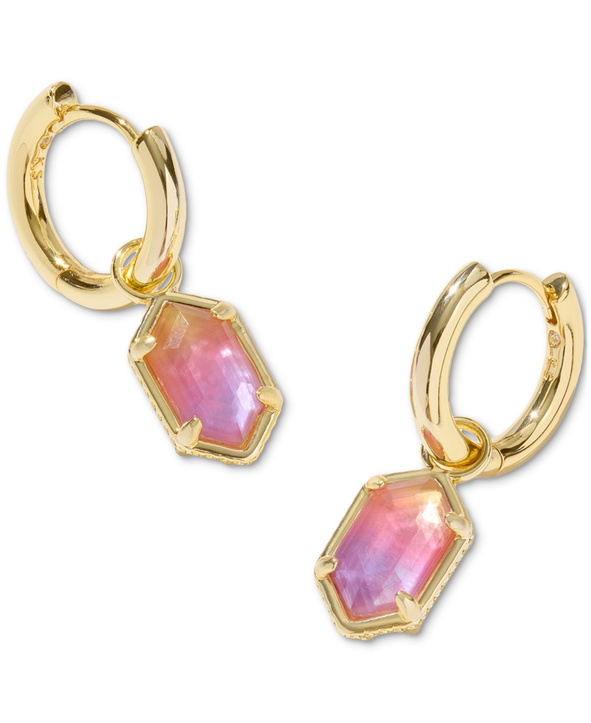 Kendra Scott 14k Gold-plated Hallie Huggie Earrings In Gold Sunrise Watercolor Illusion