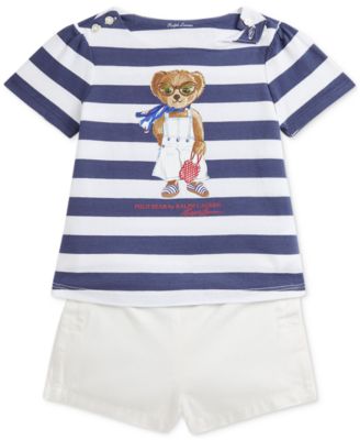 Polo Ralph Lauren - Baby Striped Polo Bear Tee & Twill Short Set
