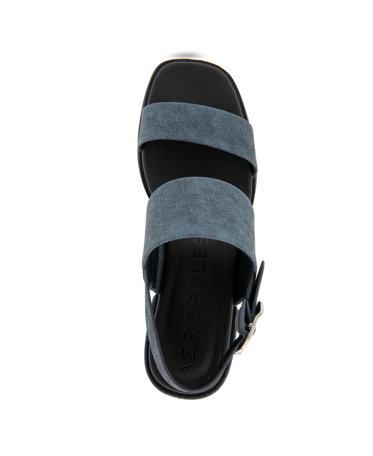 Shop Aerosoles Women's Dove Dress Sandals In Blue Jean Faux Leather