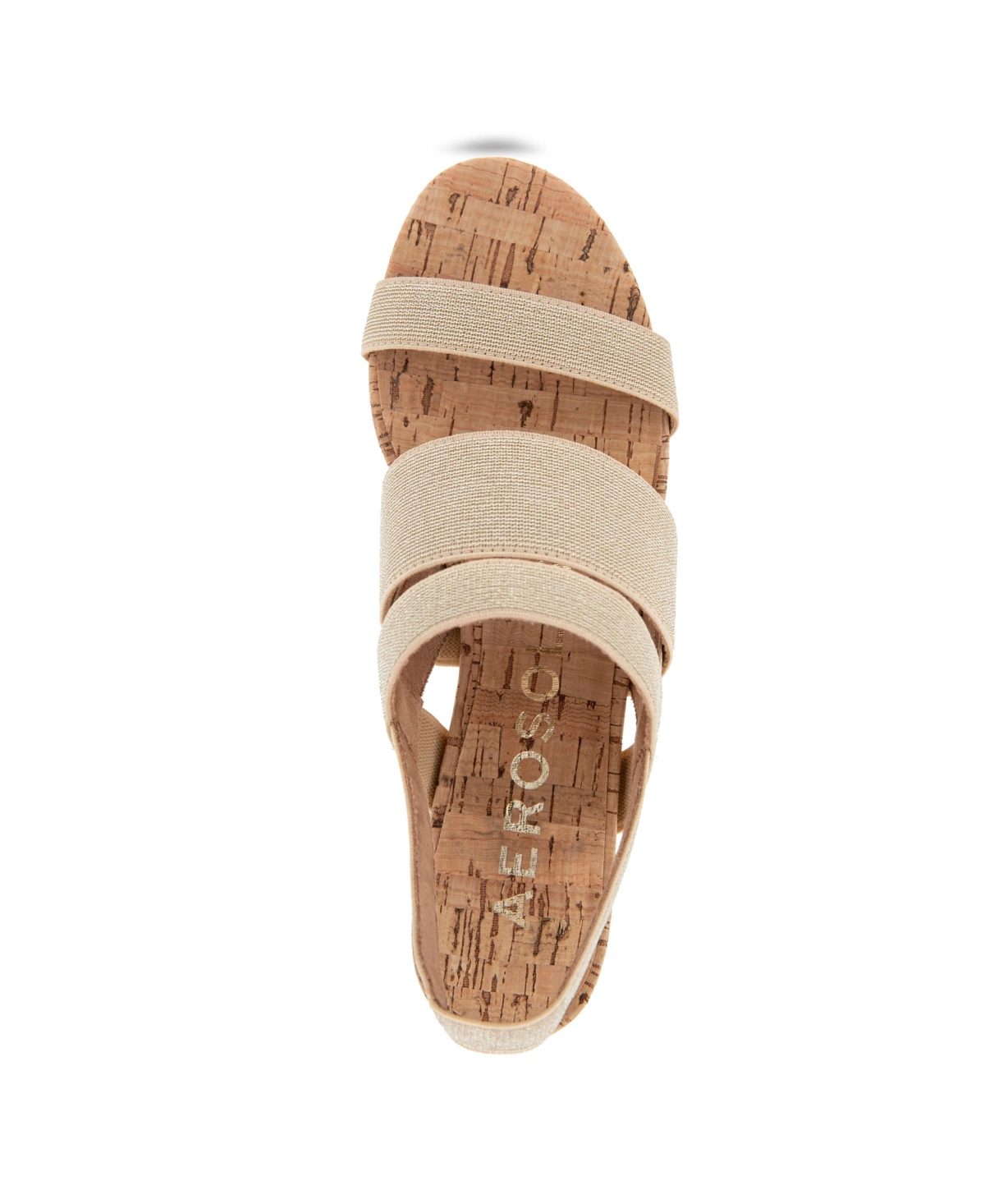 Shop Aerosoles Women's Chara Round Toe Slingback Sandals In Gold Metallic Elastic Fabric