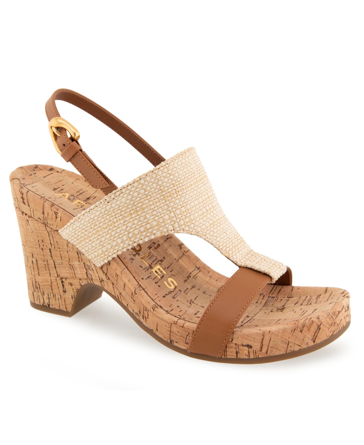 AEROSOLES WOMEN'S MACKENZIE ROUND TOE PLATFORM SANDALS 