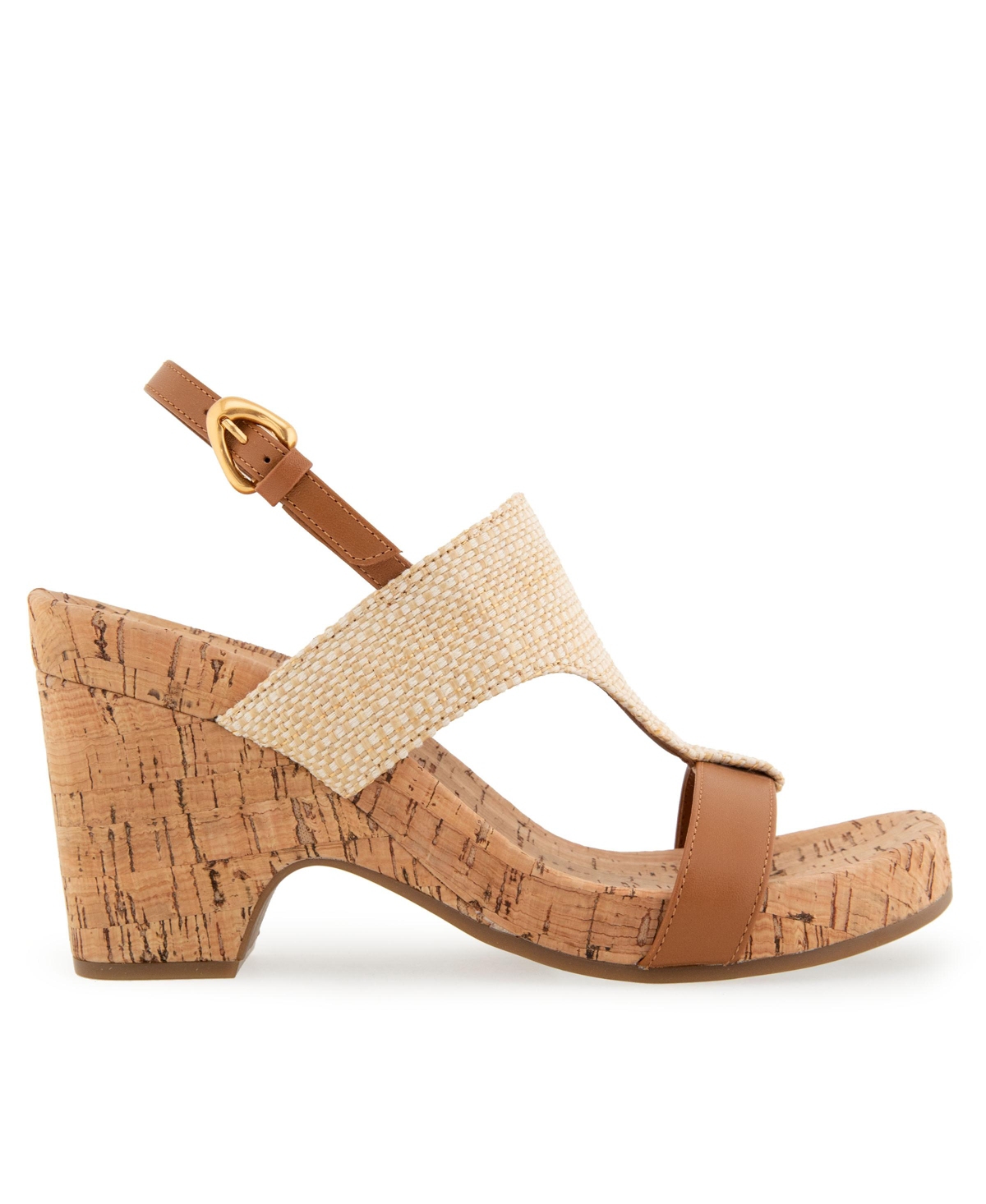 AEROSOLES WOMEN'S MACKENZIE ROUND TOE PLATFORM SANDALS 