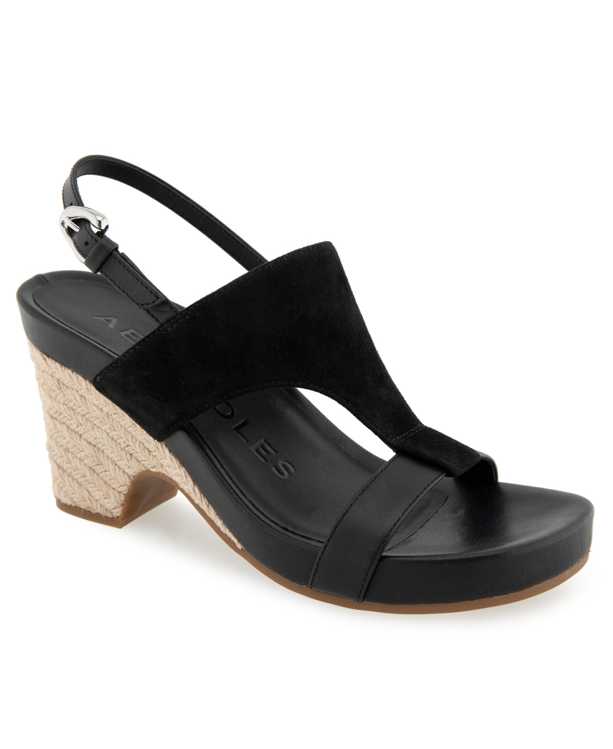 AEROSOLES WOMEN'S MACKENZIE ROUND TOE PLATFORM SANDALS 