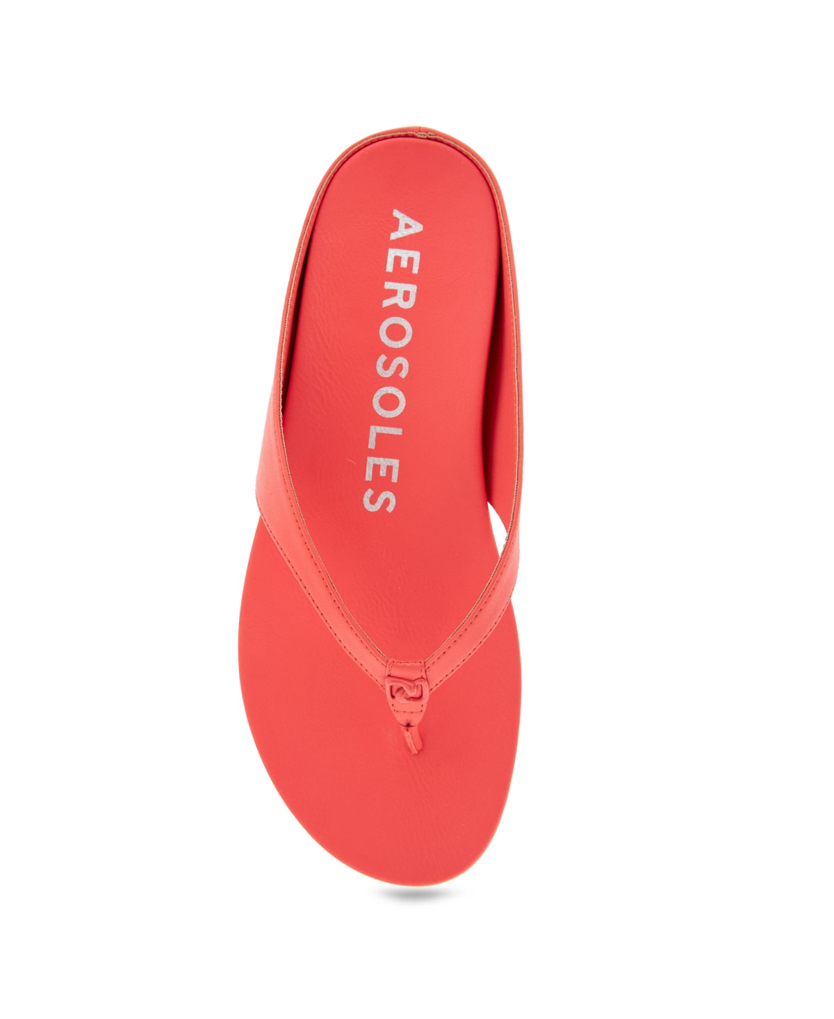Shop Aerosoles Women's Fisher Round Toe Thong Sandals In Coral Faux Leather