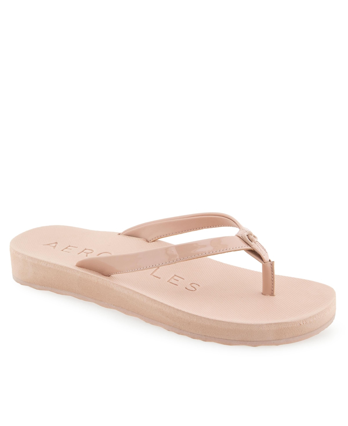 Shop Aerosoles Women's Jace Round Toe Thong Sandals In Cipria