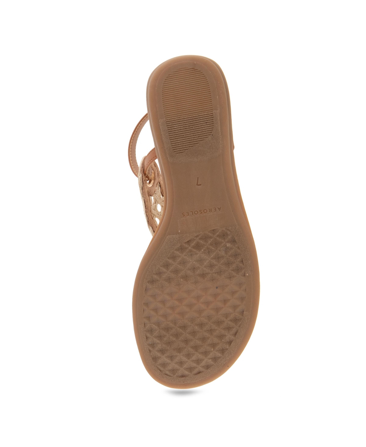 Shop Aerosoles Women's Conclusion Thong Open Toe Sandals In Natural Crochet Raffia