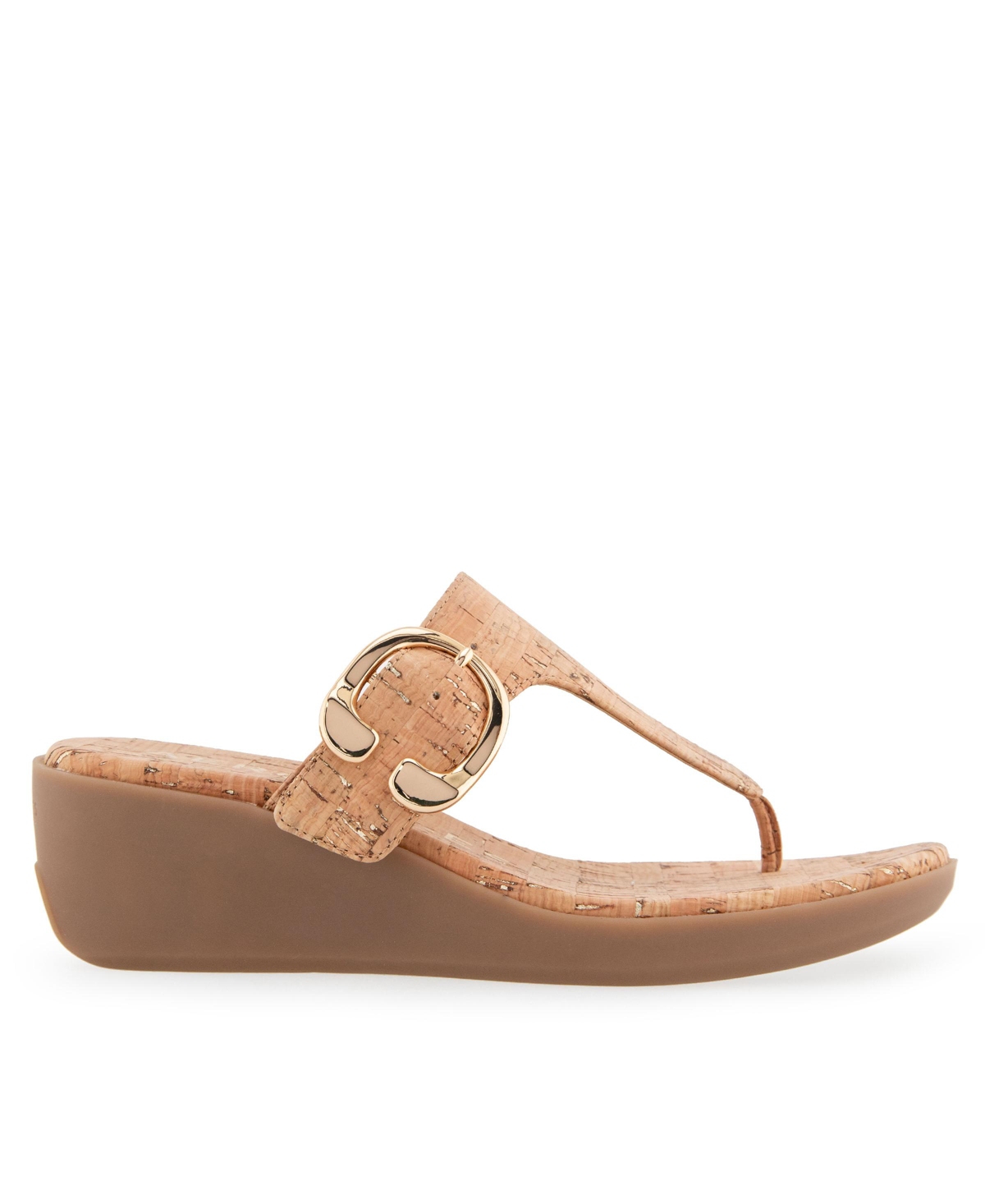 AEROSOLES WOMEN'S IZOLA ROUND TOE WEDGE SANDALS 