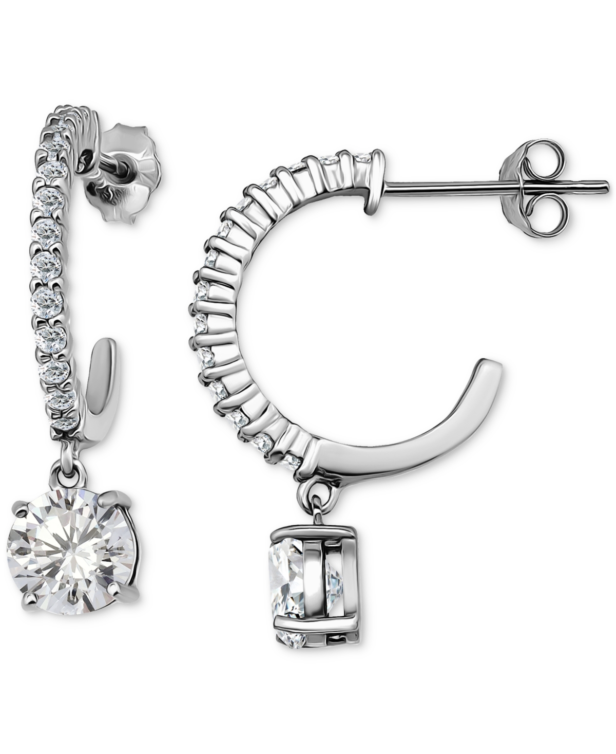 GIANI BERNINI CUBIC ZIRCONIA ROUND HOOP EARRINGS (3-1/4 CT. T.W.) IN 18K GOLD OVER STERLING SILVER 