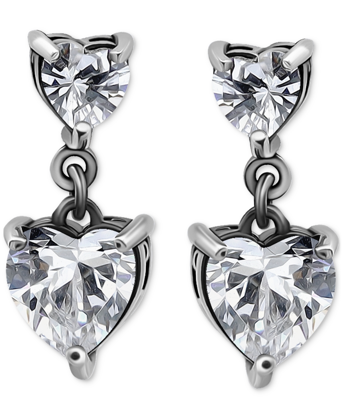 Giani Bernini Cubic Zirconia Heart Drop Earrings (3-1/10 Ct. T.w.) In 18k Gold Over Sterling Silver (also Availabl In Silver