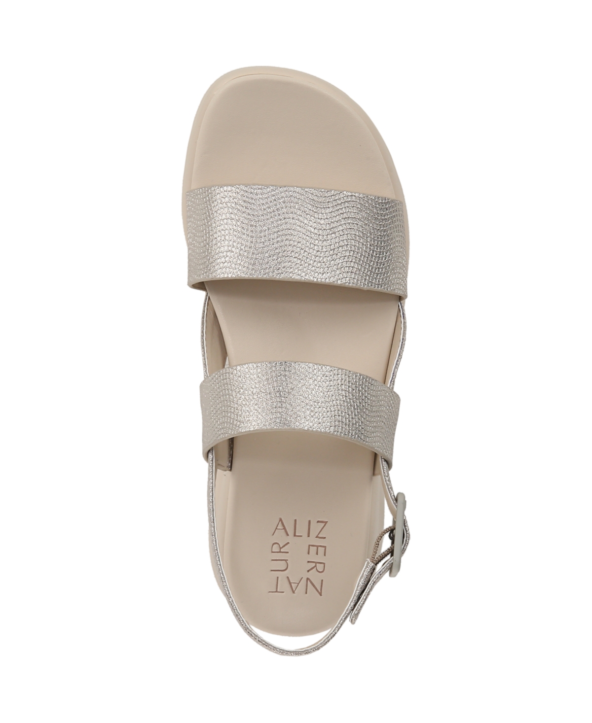 Shop Naturalizer Women's Coast Slingback Wedge Sandals In Warm Silver Faux Leather