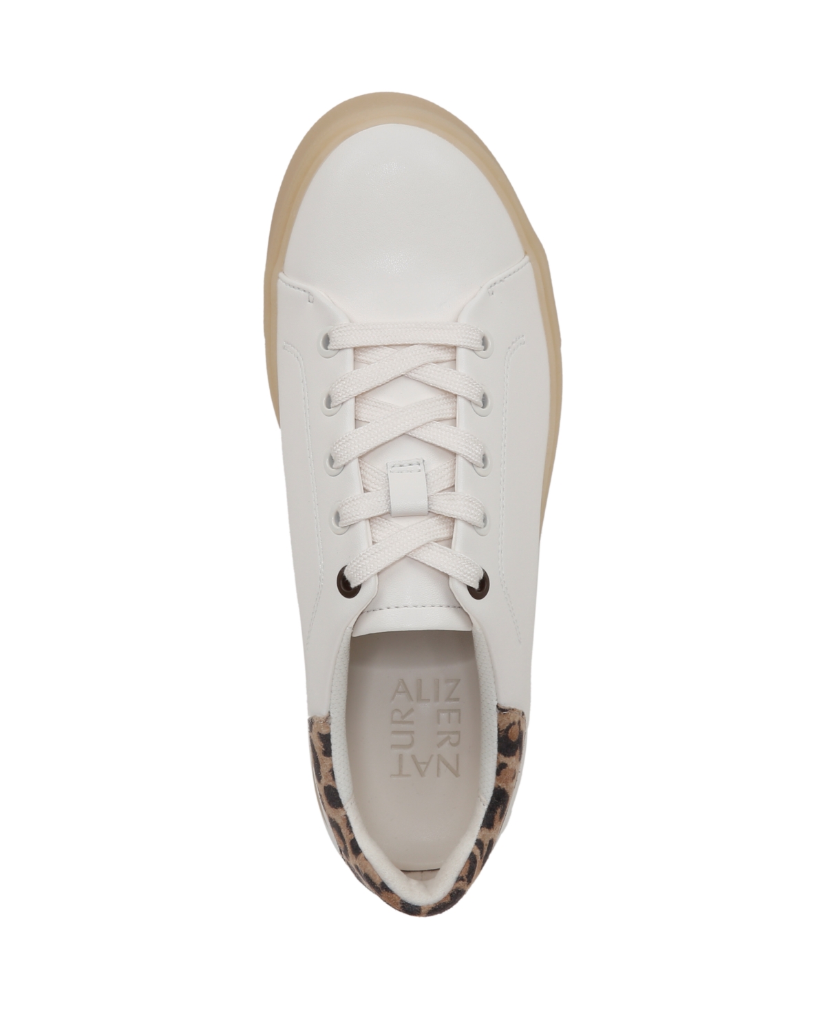 Naturalizer Women's Morrison 3.0 Round Toe Lace Up Sneakers In Warm White,leopard Leather,suede