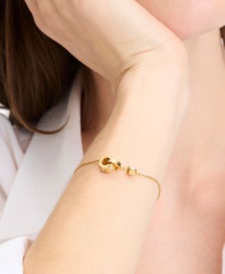 Gold-Tone Set-In Stone Interlink Bracelet  