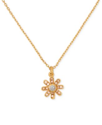kate spade new york - Gold-Tone Bursting Blooms Pendant Necklace, 16" + 3" extender